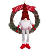 Corona De Navidad Con Vinateras Y Muñeca Sin Cara Adorno De Puerta O Pared Para Navidad DIY Decoración De Puerta O Pared - details 7