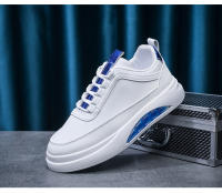 Zapatillas De Cuero PU Para Hombre Zapatillas Blancas De Moda Zapatillas De Patinaje Con Suela Plana Y Plataforma Para Aumentar La Altura - details 5