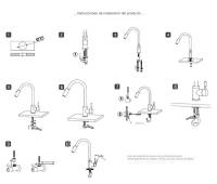 Grifo mezclador para fregadero de cocina con rociador extraíble, con 2 modos de agua corriente y rociado, agua caliente y fría - details 6