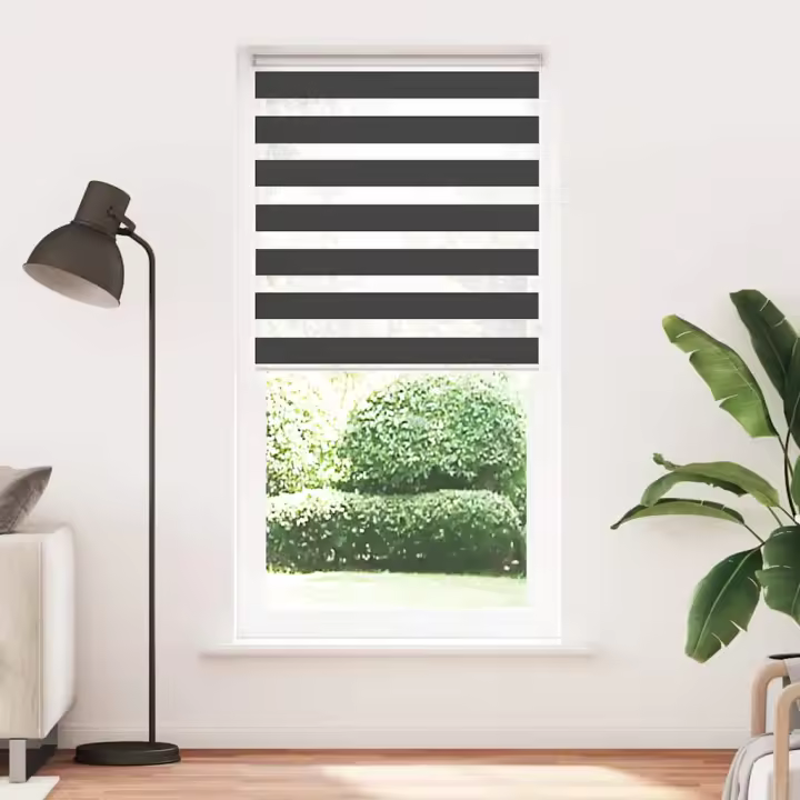 Estor cebra negro 95x200 cm tejido ancho 90,9 cm poliéster - 1