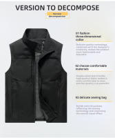 Chaleco Impermeable Para Hombre Talla Grande Sin Mangas Para Golf Tenis De Campo Caza Pesca Estilo Casual Con Cierre De Cremallera - details 1