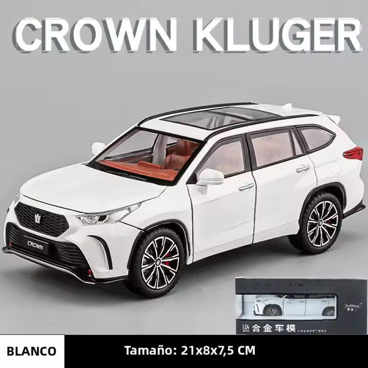 Toyota Crown Kluger Off-Road SUV Modelo De Coche De Colección Diecast 1:24 Con Sonido Y Luz Vehículo Miniatura Juguete Para Niños - 1