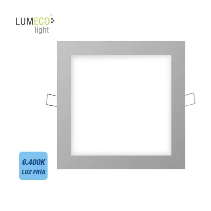 Edm Downlight LED Empotrable Cuadrado 20W 6400K 1500lm Cromo Lumeco 31583 - Alto Rendimiento - 1