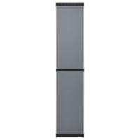 vidaXL Armario de jardín con 3 estantes gris y negro 34x40x168 cm - details 3