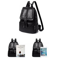 Mochila De Cuero PU Para Mujer 2024 Bolso De Viaje Multi-funcional Clásica Negra Impermeable Bolso De Hombro De Escuela - details 14
