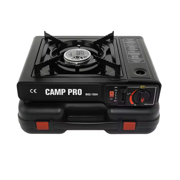 Estufa de gas  CAMP PRO   portátil  DUAL  funciona con cartuchos  o botella de gas externa  para Camping y Viajes PARA Interiores y exteriores. - 1