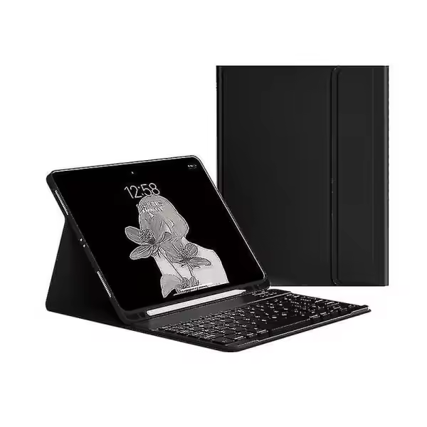 Funda con teclado para Ipad 9th 8th 7th 10,2 pulgadas 2021 2020 2019 Púrpura Negro - 1