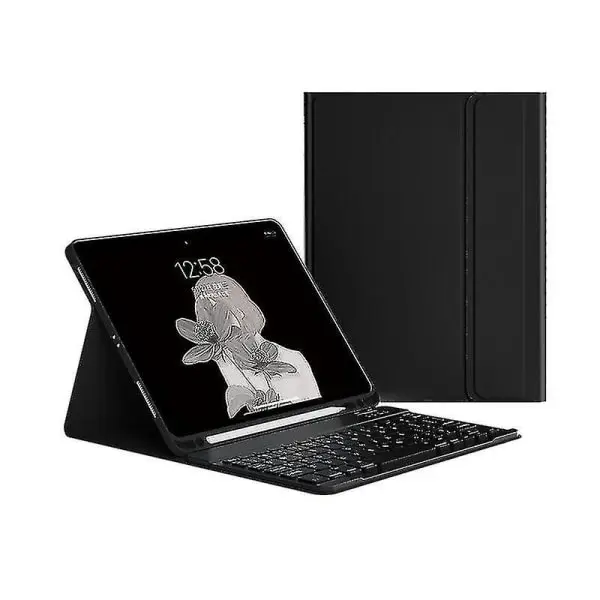 Funda con teclado para Ipad 9th 8th 7th 7th 10,2 pulgadas 2021 2020 2019 Púrpura Negro - 1