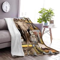 Manta De Elefante Salvaje Para Amantes De Los Animales Suave De Plush Para Sofá Cama Viaje Regalo Para Amigo Manta De Picnic Rectangular Antipelusa Portátil Estilo Moderno - details 2