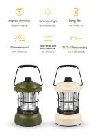 Lámpara Retro Portátil Para Camping USB Recargable Luz De Viaje Vintage Iluminación Exterior Equipamiento De CampingLinterna - details 1