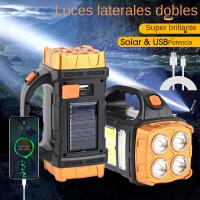 Linterna LED De Alta Potencia Para Camping Torcha De Trabajo Luz Solar Recargable 4 Modos USB Impermeable Para Exteriores - details 10