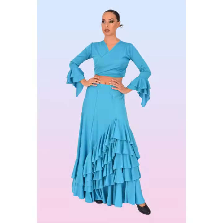 Conjunto Flamenco de dos piezas Turquesa - 1