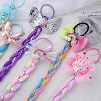 Wig De Enredos Para Niñas Rosa Elásticos De Cabello Con Borlas De Princesa Accesorios De Cabello Lindos Para Niños Cabello De Unicornio Para Bebés - details 4