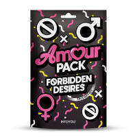 AMOUR PACK Set de 7 Piezas Forbidden Desires Juguetes sexuales Antifaz Pluma Esposas Dados Vibrador Consolador - details 2