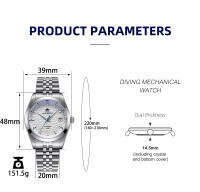 Reloj Automático De Lujo Para Parejas ADDIESDIVE 2024 Con Cristal De Zafiro Y Movimiento NH35A Acero Inoxidable Para Hombres Y Mujeres Regalo Con Respaldo De 10 Barras Y Marcadores Arábigos - details 3