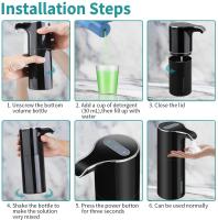 Dispensador automático de jabón sin contacto, moderno, cocina y baño, manos libres, volumen ajustable, batería de larga duración, compatible con jabón grueso y fino, fácil para niños pequeños, - details 4