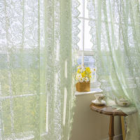 Cortina De Encaje Blanca Con Bordado Floral Transparente Para Sala De Estar Decoración De Ventanas Y Puertas Estilo Romántico Y Lindo - details 11