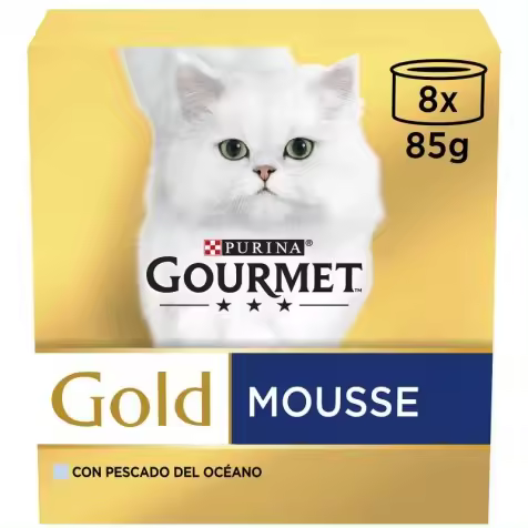 Purina Gourmet Gold Mousse Pack Pescado Del Océano Gato Latas 8 X 85 Gr - 1