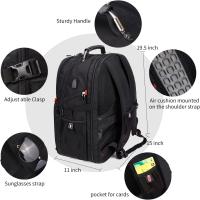 Mochara de viaje extragrande de 52 L para portátil con Puerto de carga USB, De La Universidad compatible con portátiles de 17 pulgadas para helbres y Mujeres, color Negro - details 0
