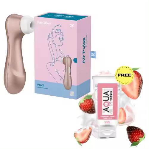 AQUA TRAVEL + SATISFYER EL PACK IDEAL PARA TU PLACER - SUCCIONADOR - PULSADOR - LUBRICANTE - 1