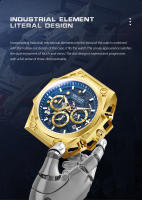 Reloj De Pulsera De Lujo Para Hombres MEGIR De Acero Inoxidable Con Calendario Y Luz Aérea Cronógrafo Resistente Al Agua Reloj De Moda Casual - details 3