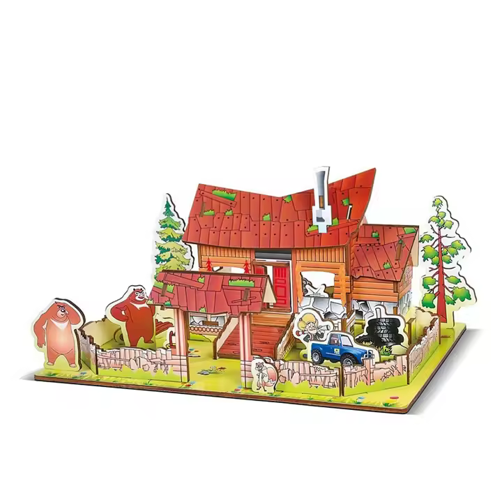 DAM. Puzzle 3D madera casa del bosque. 240x180x130 mms. 79 piezas. 24x18x13cm. - 1
