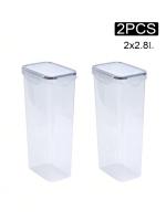 Jars De Almacenamiento De Alimentos Airtight 2.8L Plásticos Con Tapas Reutilizables Y Etiquetas Para La Cocina - details 7