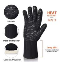 Guantes de barbacoa 1472 ℃ Guantes de Asar resistentes al calor Guantes de Horno antideslizantes de silicona Guantes de cocina Para barbacoa Asar A LA Parrilla Cocinar para hornear - details 3