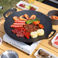 Placa De Asado Redonda Antiadherente Plataforma De Fritura Portátil Para Hogar Y Picnics Al Aire Libre Placa De Asado Sin Humo Herramienta De Asado - details 0
