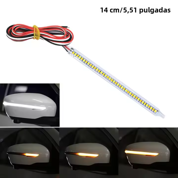 SEAMETAL Lámpara De Señal De Espejo Retrovisor LED 12V Para Coche Indicador De Faros Flujo De Luz Diurna Universal Automóvil - 1