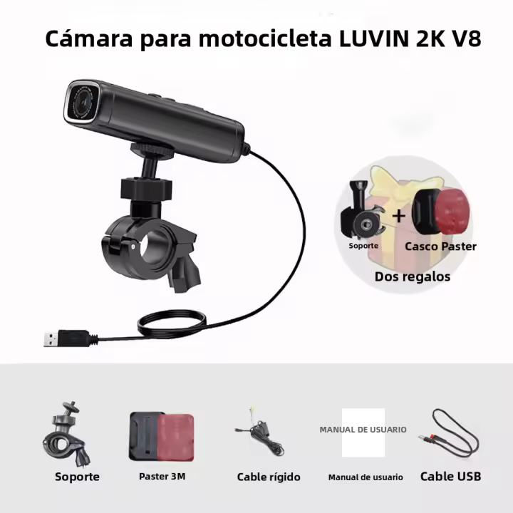 Cámara De Motocicleta Dash Cam DVR 1440P Grabadora De Video WiFi App Impermeable 2K Grabación Visión Nocturna Para Motocicleta Luvin V8 - 1