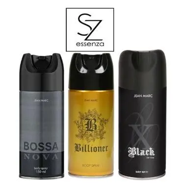 PACK 3 DESODORANTES PARA HOMBRES (450ML) ----- BILLIONER 150ML, BOSSA NOVA 150ML Y X BLACK 150ML- MARCA JEAN MARC - 1