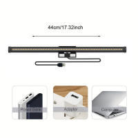 Lámpara De Tarea LED Para Escritorio Con Control Remoto Y Aluminio 44cm Luz De Monitor Cuidado De Los Ojos USB Magnética Sin Destellos Para Oficina - details 8