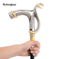 Bastón De Moda Con Cabeza De Cobra Dorada Y Blanco Decorativo Para Cosplay Vintage Bastón Cruzado De Acero 93cm Con Punta De Goma - details 7