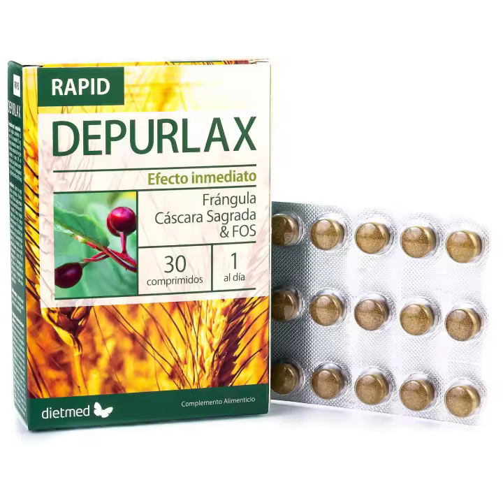 DIETMED - DEPURLAX RAPID 30 COMPRIMIDOS (acción rápida, tiene un potente efecto laxante con solo 1 comprimido al día.) - 1
