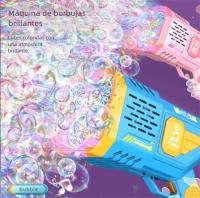 Pistola de Burbujas de Jabón Para Niños Automática con Dos Botellas Triple Cañón Luces LED para Fiestas Reuniones en la Playa Cumpleañ Regalo para Niñosos - details 1