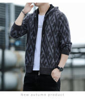 Nueva Chaqueta De Suéter Para Hombres 2024 De Alta Calidad Y Gruesa Para Otoño E Invierno Abrigo Cardigan Tejido Casual Cierre De Cremallera Estilo V Sin Capucha - details 3