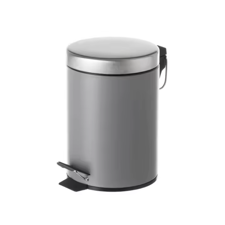 Dcasa Papelera gris oscuro de metal y polipropileno de 3 litros - 1