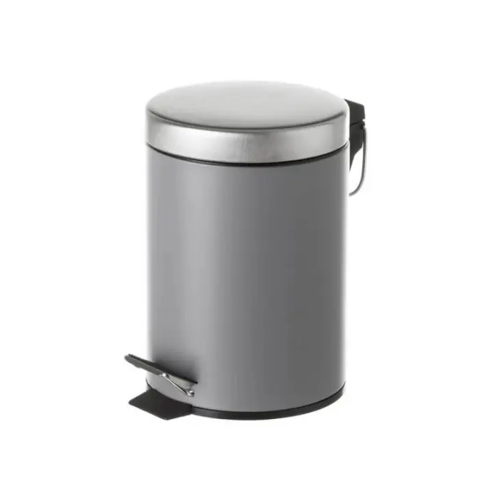 Dcasa Papelera gris oscuro de metal y polipropileno de 3 litros - 1