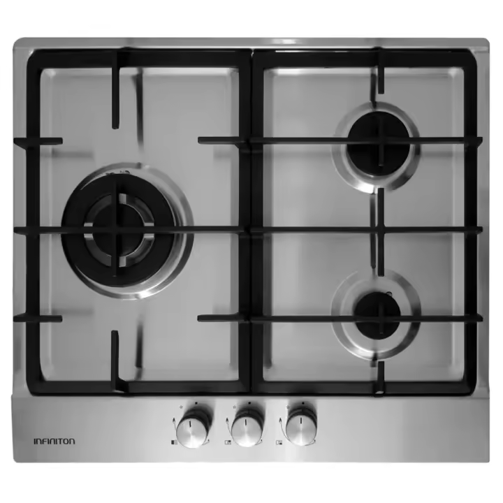 Encimera de gas Infiniton GAS-320WB 6050W 3 fuegos inox 59 cm - 1
