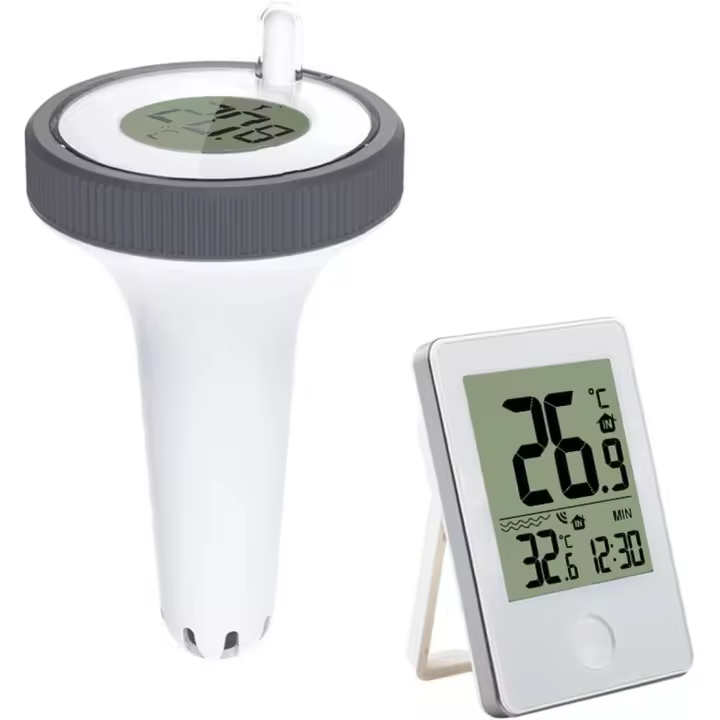 Digital para Termómetro Pool with LCD Inalámbrico Receptor, Distancia de detección hasta 60 m, para Piscinas Interior y Exterior, Acuario, Spa - 1