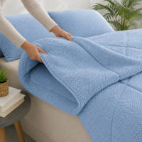 Donegal Collections - Edredón Coralina Borreguito - Disponible en Gris, Beige, Rosa y Azul y para camas de 90cm, 105cm, 135cm, 150cm y 180cm - Invierno largo edredón 270cm - details 1
