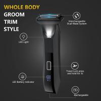Afeitadora De Cuerpo Y Atrás Para Hombres, Recargable, Doble Cabeza Cerámica Y Placa De Acero Inoxidable, Seco Y Húmedo Para Afeitar El Bikini Y Axilas - details 3