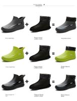 Botas De Lluvia Térmicas Para Hombre Con Peluche Antideslizantes Impermeables De Bajo Talle Para Cocina Lavado De Coche Pesca - details 3