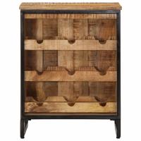 vidaXL Botellero para 9 botellas madera maciza mango 55x33x70 cm - details 1