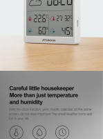Sensor De Temperatura Y Humedad Electrónico WiFi Xiaomi Duka TH3 Recargable Inteligente Medidor Digital De Clima Globales Versión Disponible - details 8