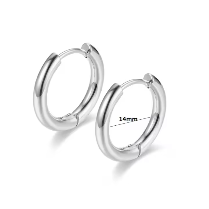 S&LE CHIC-Pendiente Aro Circular en Tonos Dorado y Plateado: Estilo Unisex para Mujeres y Hombres - 1