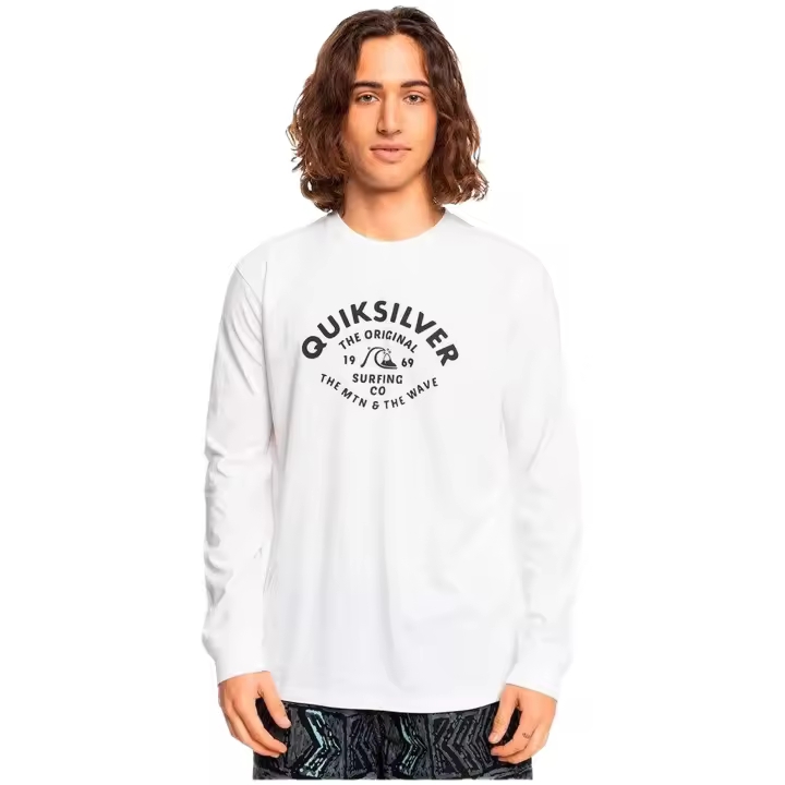 Camiseta de Manga Larga Quiksilver Scripttalk Wbb0 para hombre en color blanco - 1