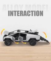 Modelo De Camión Tesla Cybertruck 1/24 En Aleación De Metal Juguete De Simulación Con Sonido Y Luz Vehículo Off-Road Para Niños - details 7