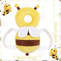 Mochila protectora para la cabeza del bebé, almohadilla protectora para la cabeza para niños pequeños, mochila protectora para la cabeza de seguridad ajustable para bebés, adecuada para niños pequeños de 4 a 24 meses, abejas - details 0